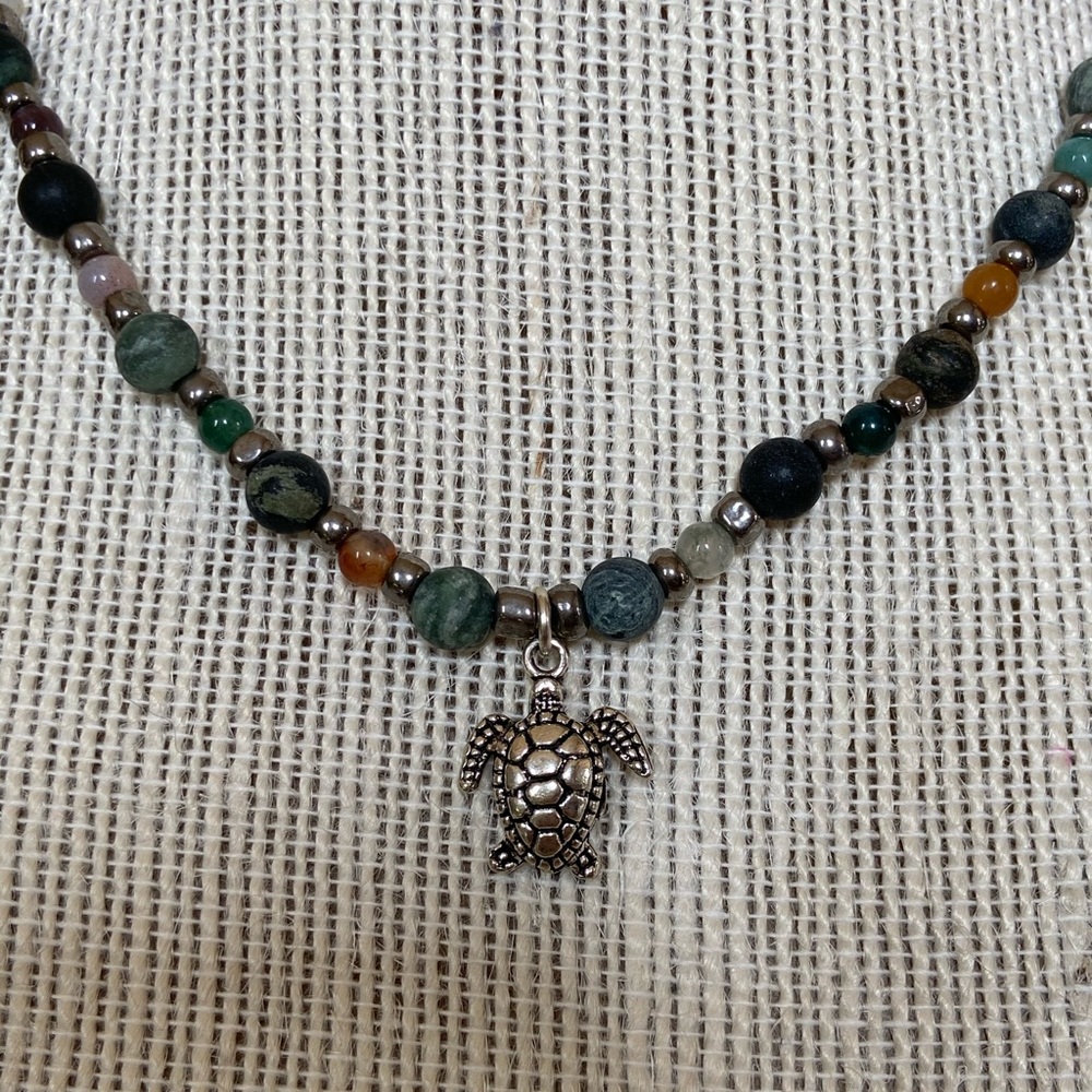 Multi Colored Beaded Turtle Choker - image 4